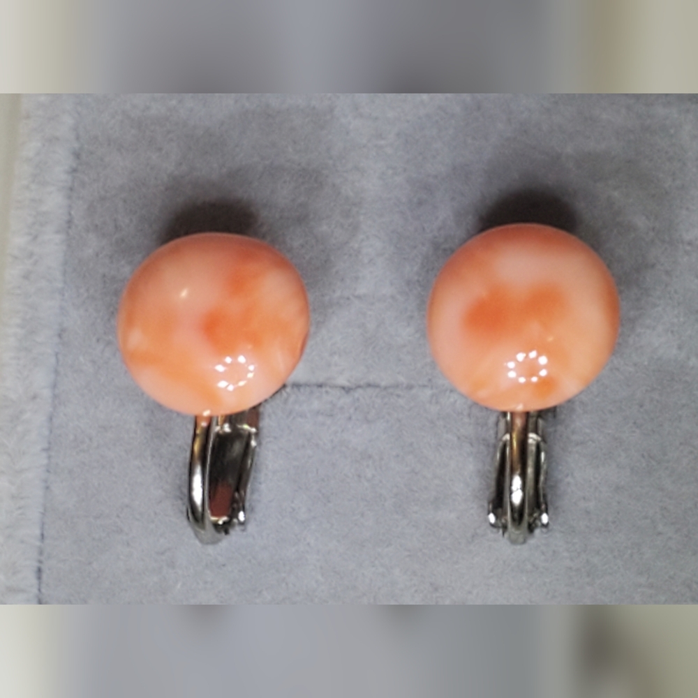 Antique Edwardian Salmon Corals Earrings